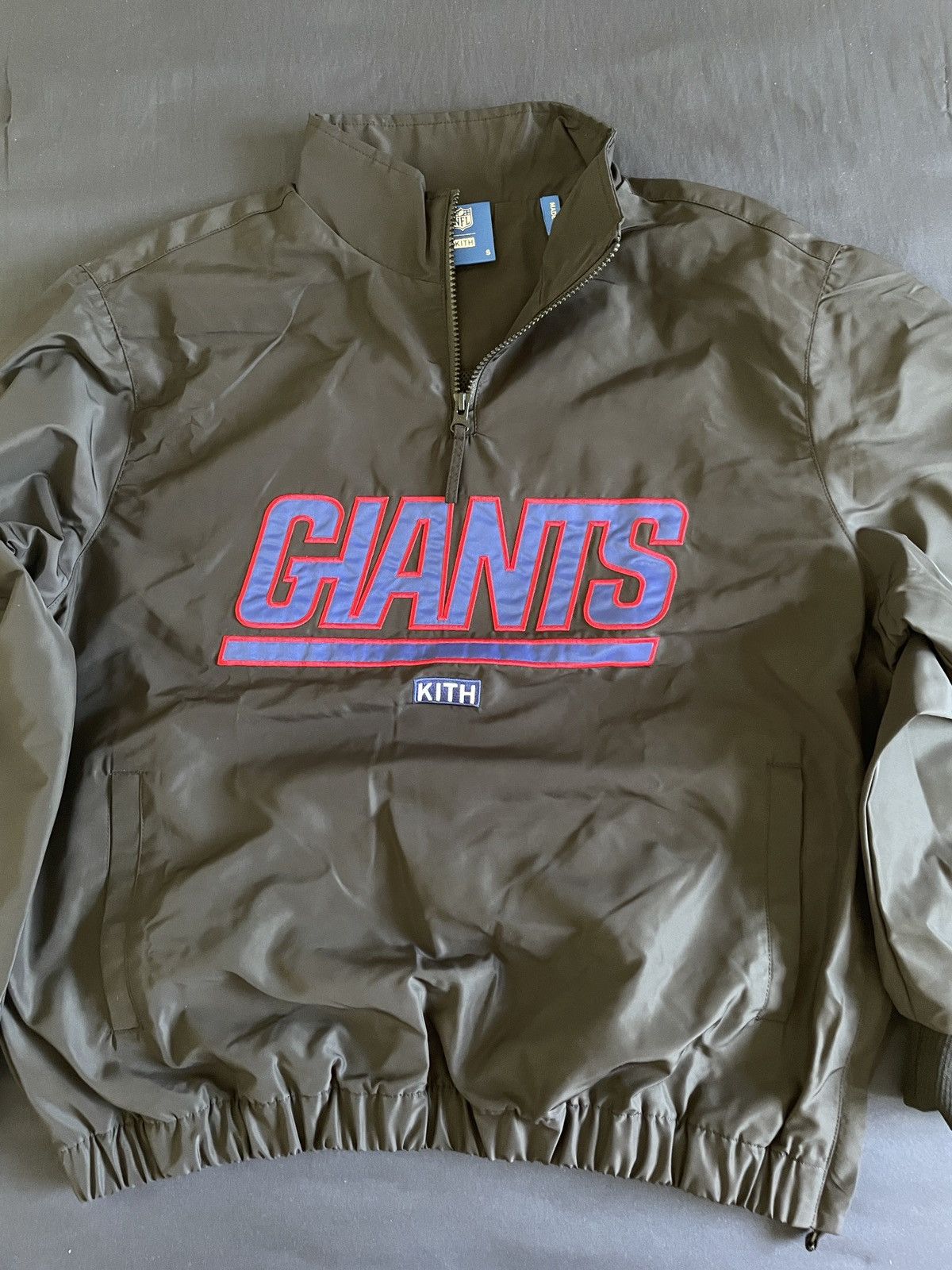 Kith for the NFL: Giants Nylon Mock Neck Quarter Zip - Current – Kith Europe