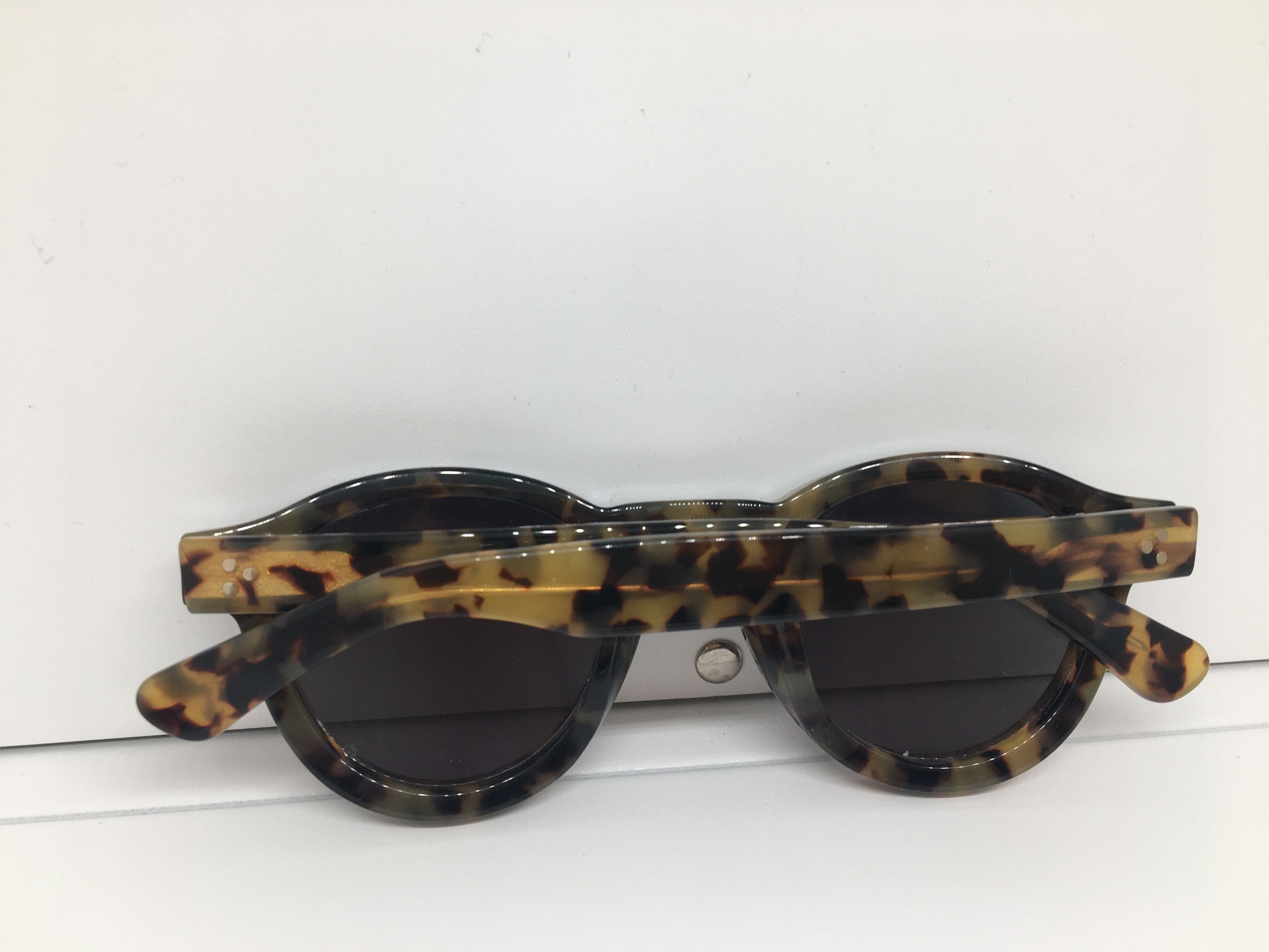 Lesca Lunetier Lesca Lunetier GASTON Tortoise Chunky Round Sunglasses Frame Size ONE SIZE - 9 Thumbnail
