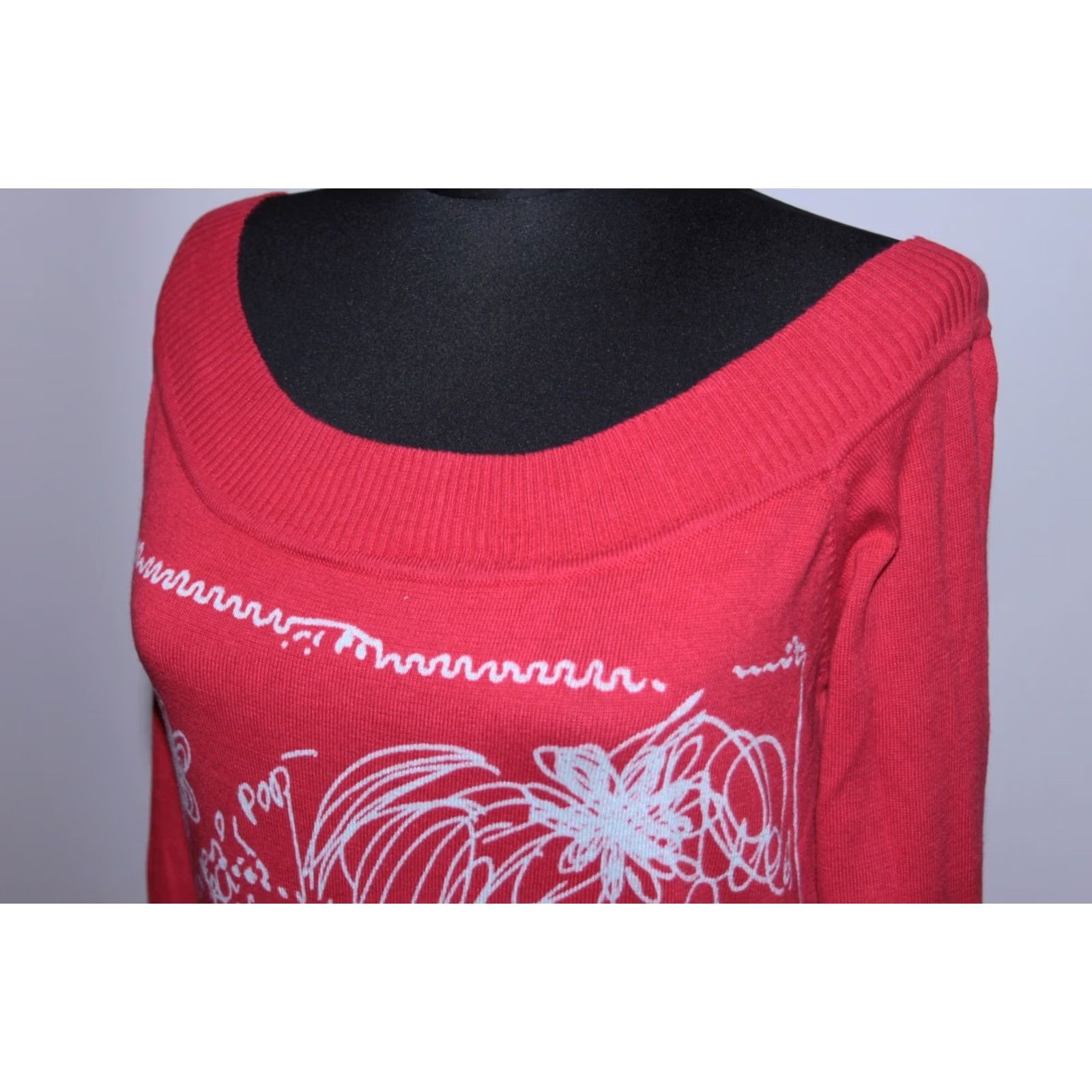 Desigual Desigual womens red cotton jumper pullover Size XL Size XL / US 12-14 / IT 48-50 - 2 Thumbnail