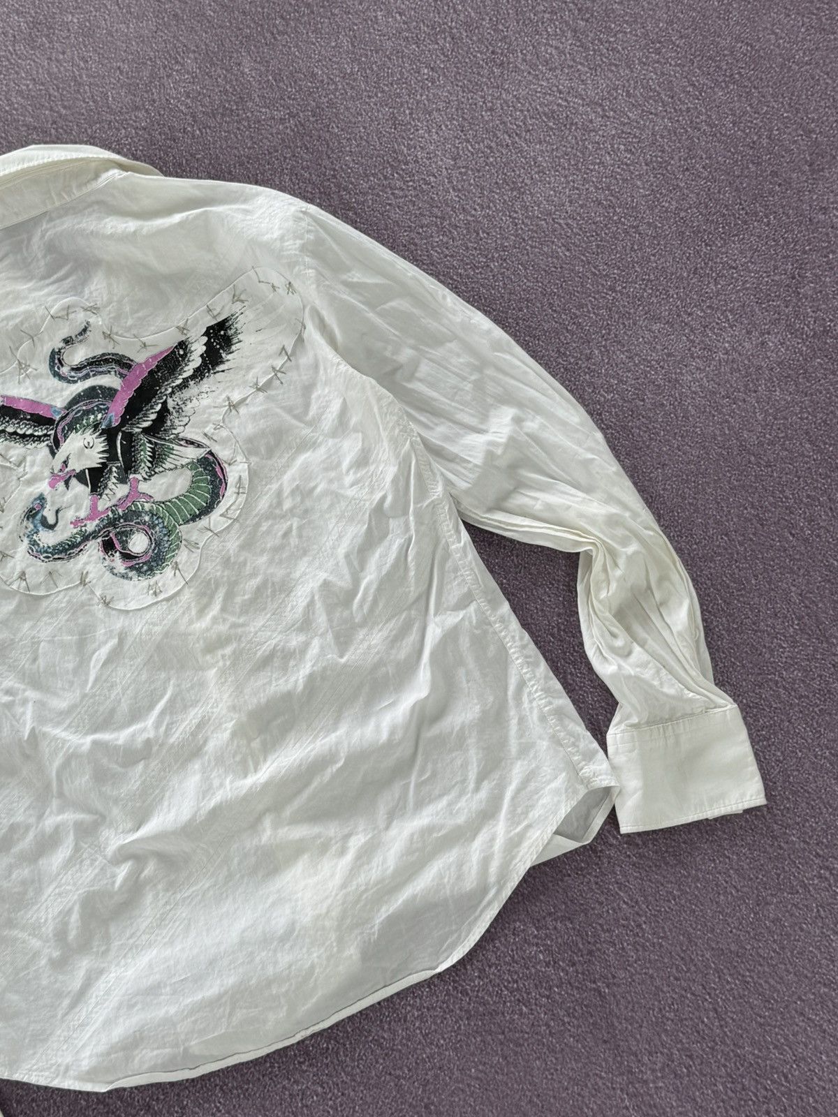Roberto Cavalli Archive Roberto Cavalli Glamour “Eagle” Logo Blouse Size XL / US 12-14 / IT 48-50 - 5 Thumbnail