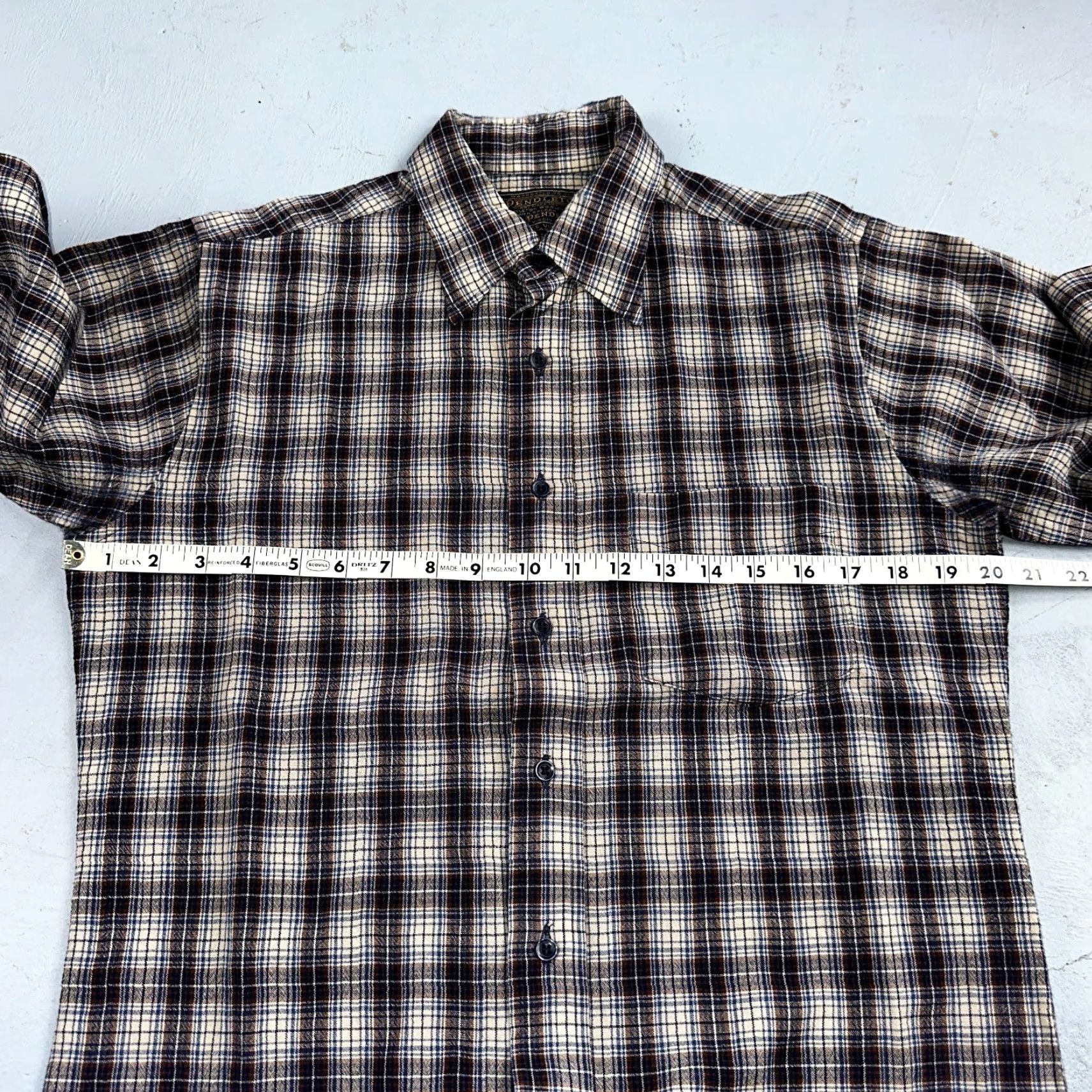 Pendleton VINTAGE Pendleton Shirt Mens M Wool Plaid Flannel USA Button 1970s 70s Brown Size US M / EU 48-50 / 2 - 5 Thumbnail