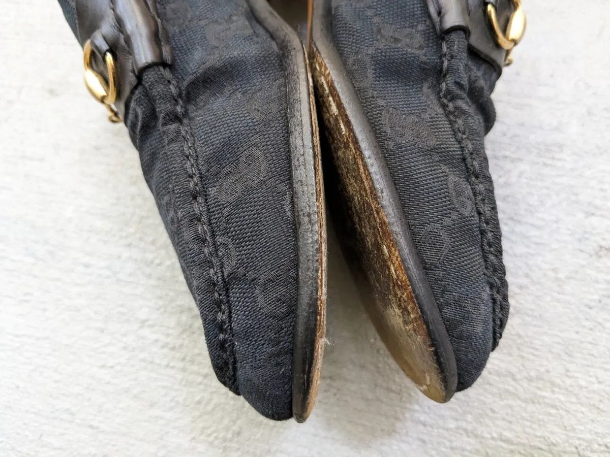Gucci Gucci Horsebit Loafers Black 8.5 Canvas Monogram Leather Fur Size US 8.5 / IT 38.5 - 2 Thumbnail