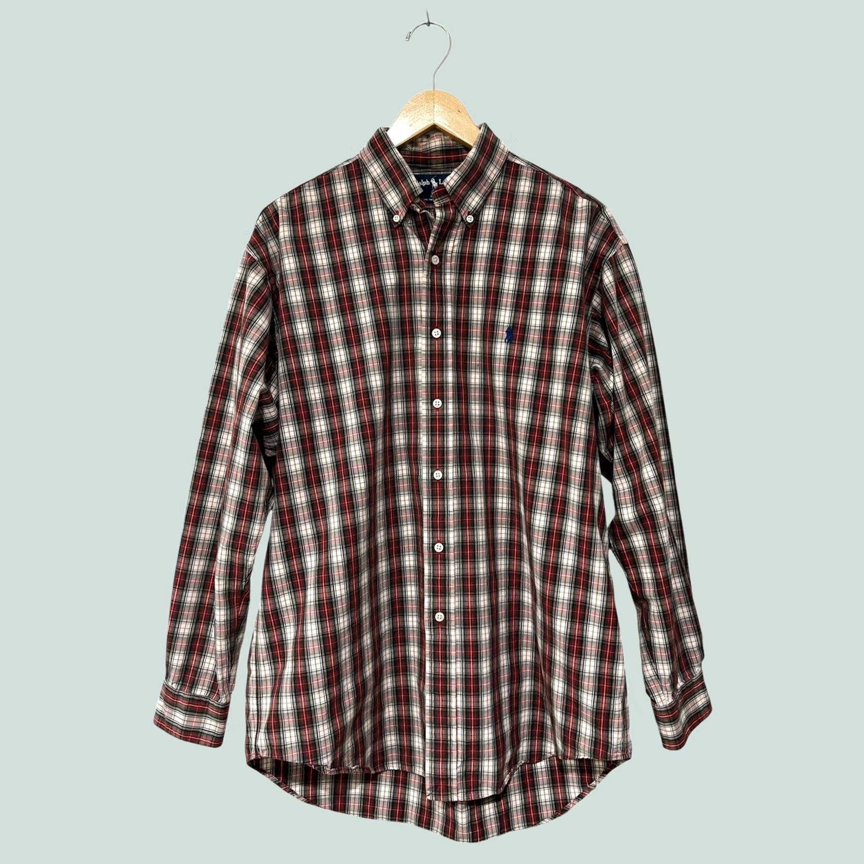 Ralph Lauren Ralph Lauren Blake Shirt Men Medium Long Sleeve Button Up Plaid 2-Ply Cotton Red Size US M / EU 48-50 / 2 - 1 Thumbnail