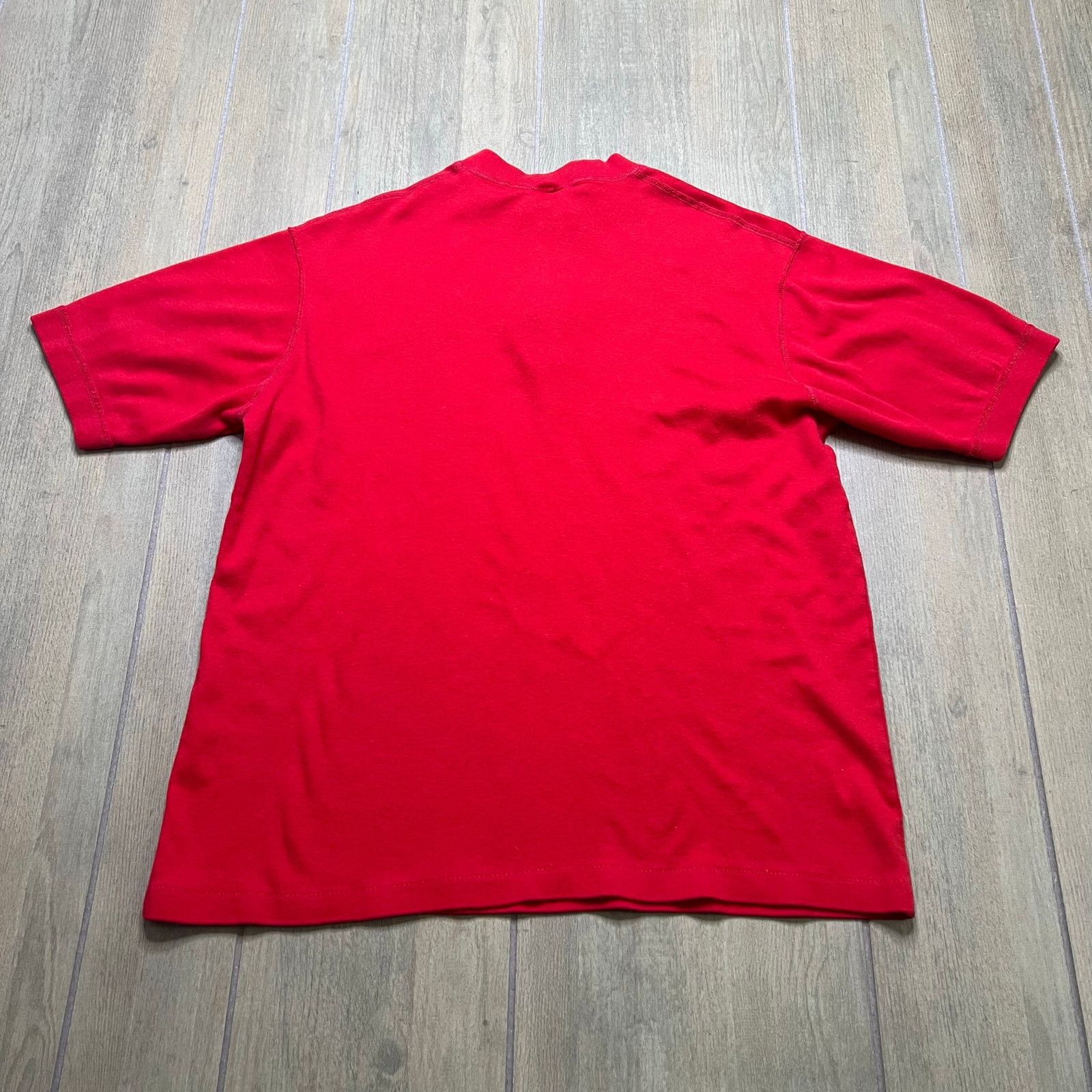 Vintage Vintage Esquire Henley Shirt Mens Large Red distress 90s Size US L / EU 52-54 / 3 - 6 Thumbnail