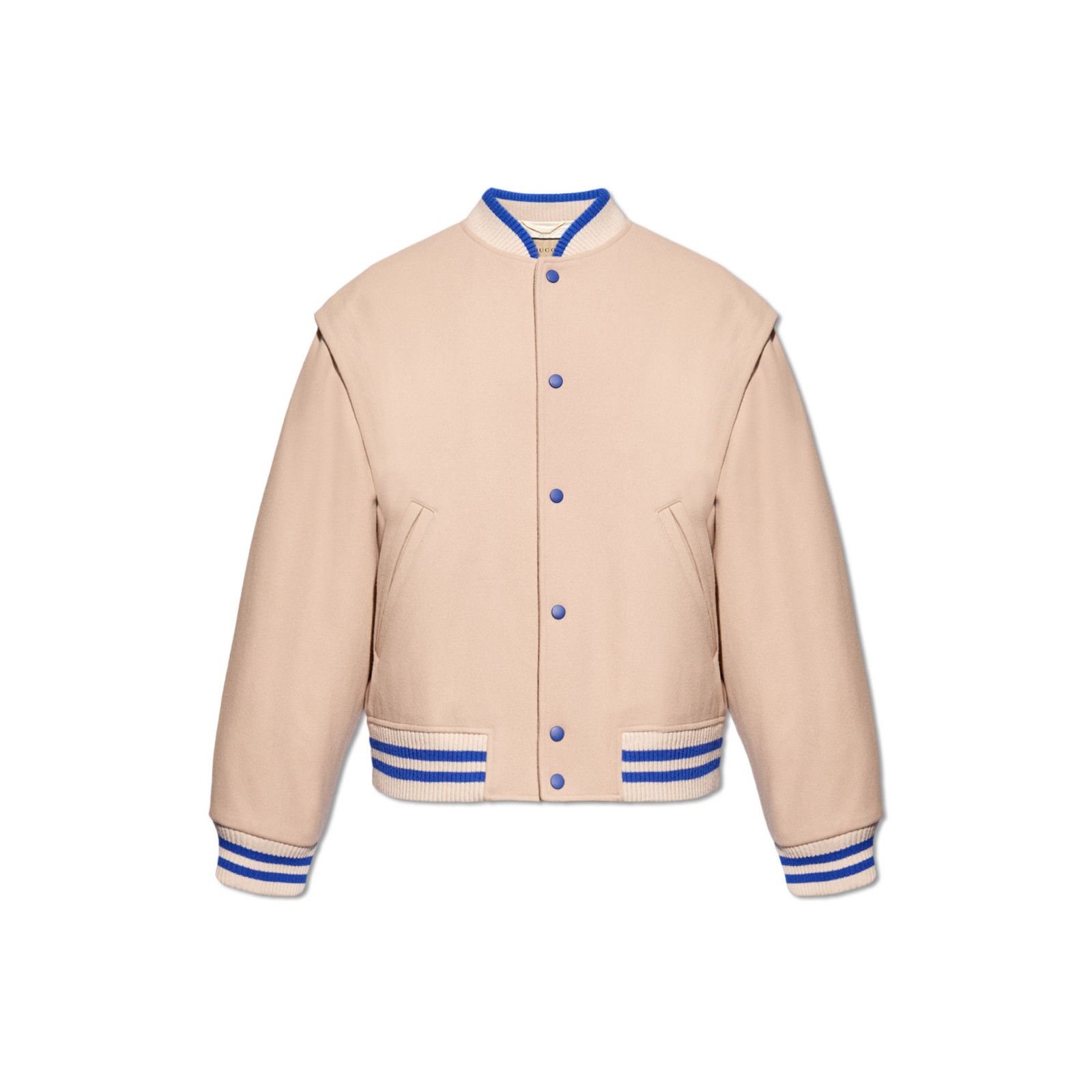 Gucci GUCCI Beige/Blue Wool Bomber Jacket New & Authentic (Men's s Size US S / EU 44-46 / 1 - 1 Preview