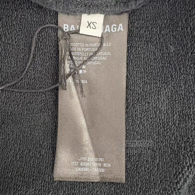 Balenciaga Balenciaga Wave Cola Letter Embroidery Destroyed Hoodie Bl Size US XS / EU 42 / 0 - 4 Thumbnail