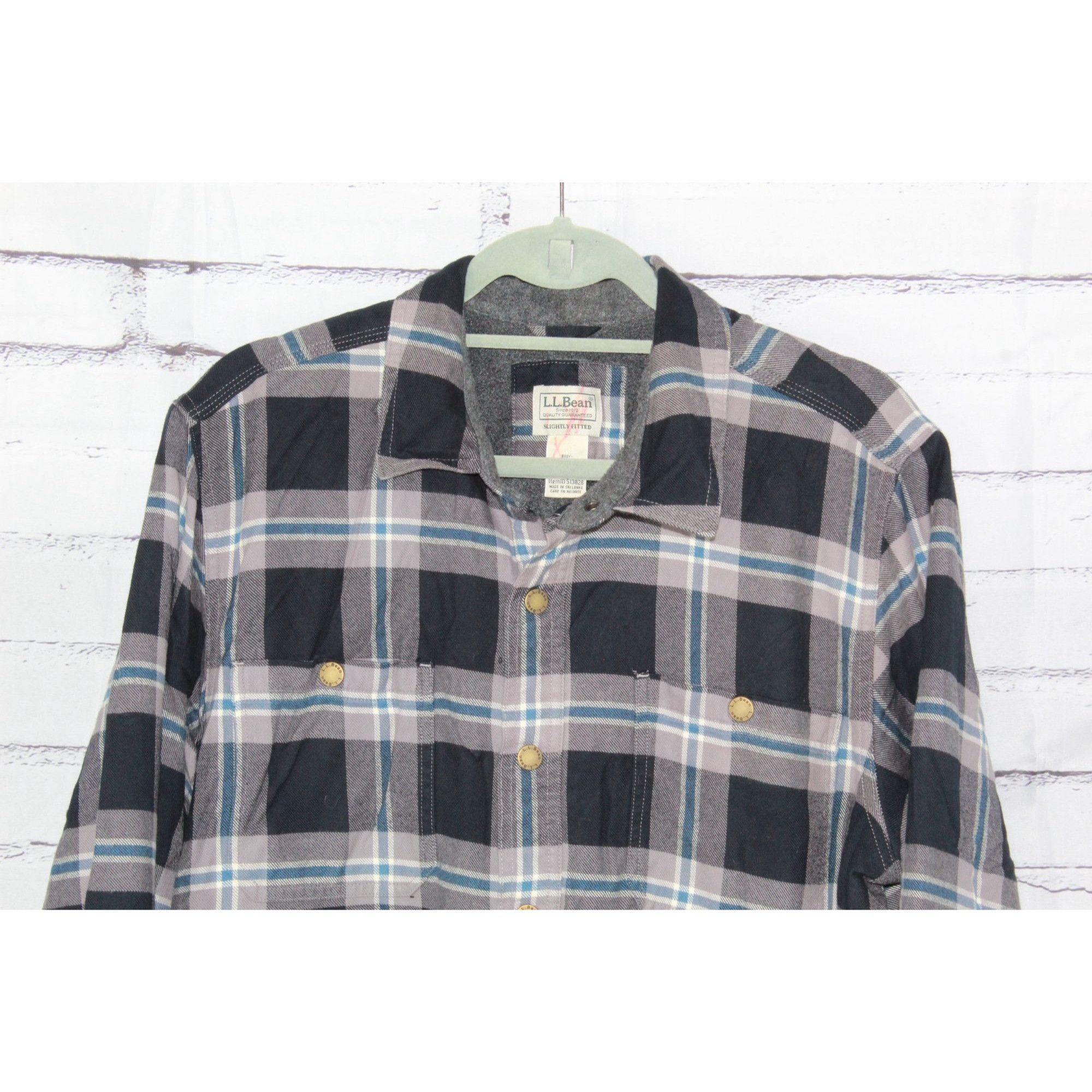 L.L. Bean LL Bean Men Fleece Lined Flannel Shirt Traditional Fit Coal Size US L / EU 52-54 / 3 - 4 Thumbnail