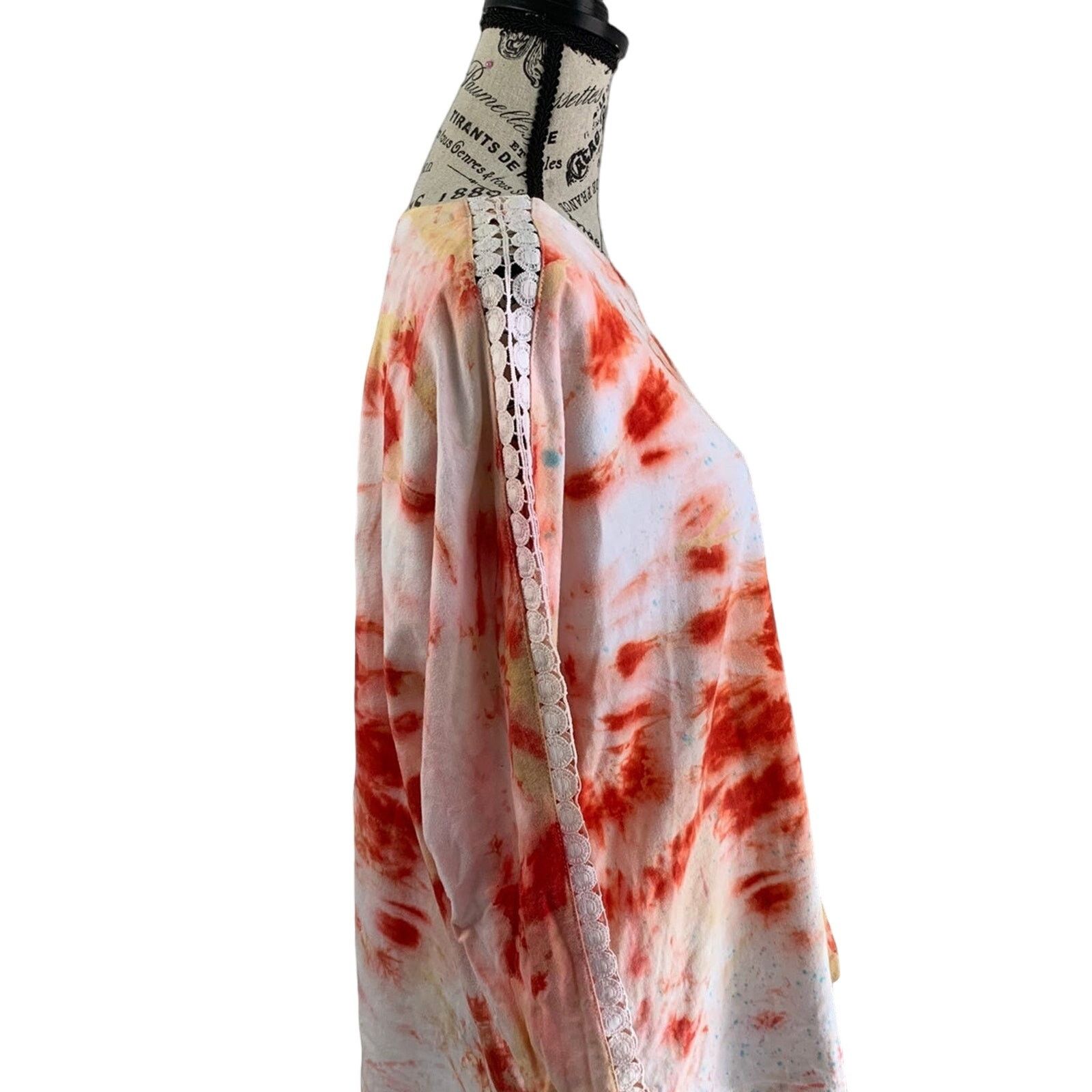 Izod *IZOD Women's Size 2X Tunic Top Tie Dye Cotton Lace Detail Size XXL / US 16-18 / IT 52-54 - 8 Thumbnail