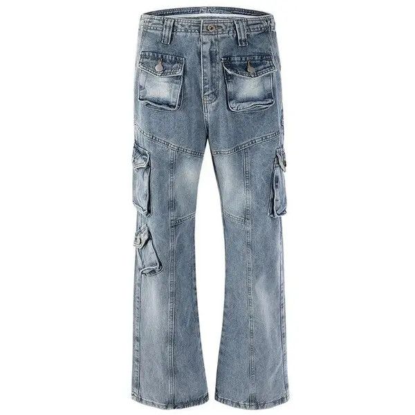 image of Tactical Multi Pockets Baggy Jean in Blue, Men's (Size 29)