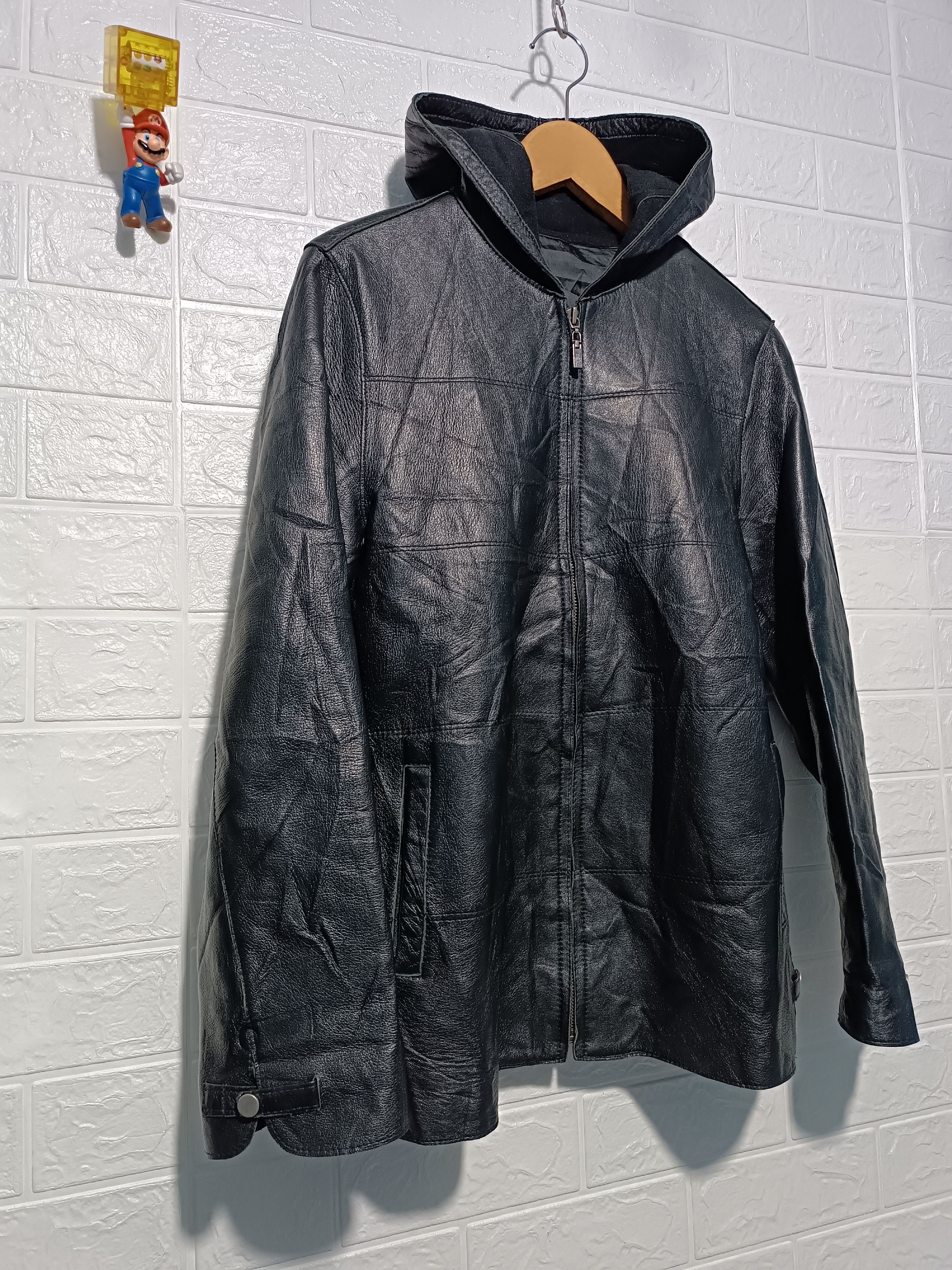 Japanese Brand Vintage Sheepskin Leather Jacket Black Hoodie Size US M / EU 48-50 / 2 - 4 Thumbnail