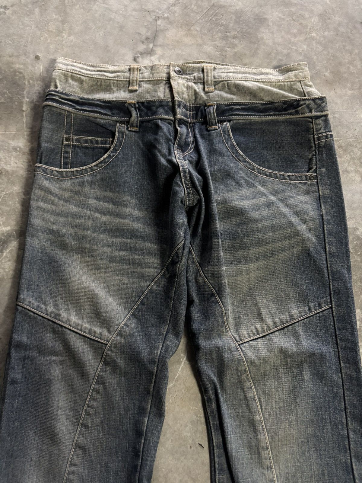 Hysteric Glamour JAPANESE double waist panelled jeans goth punk style Size US 34 / EU 50 - 2 Thumbnail