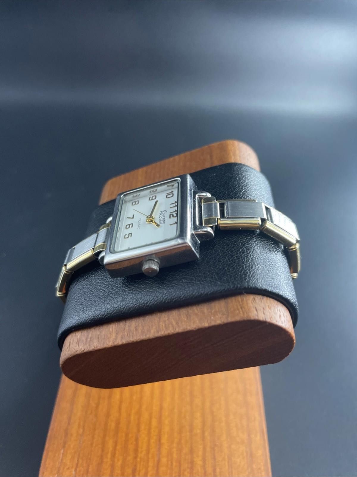 Designer Kristine Silver Tone Gold Accented Quartz Watch & New Batt Size ONE SIZE - 3 Thumbnail