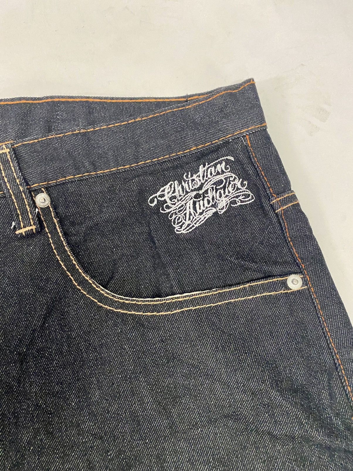 Christian Audigier Vintage Christian Audigier Raw Denim Jorts Size US 40 / EU 56 - 6 Thumbnail