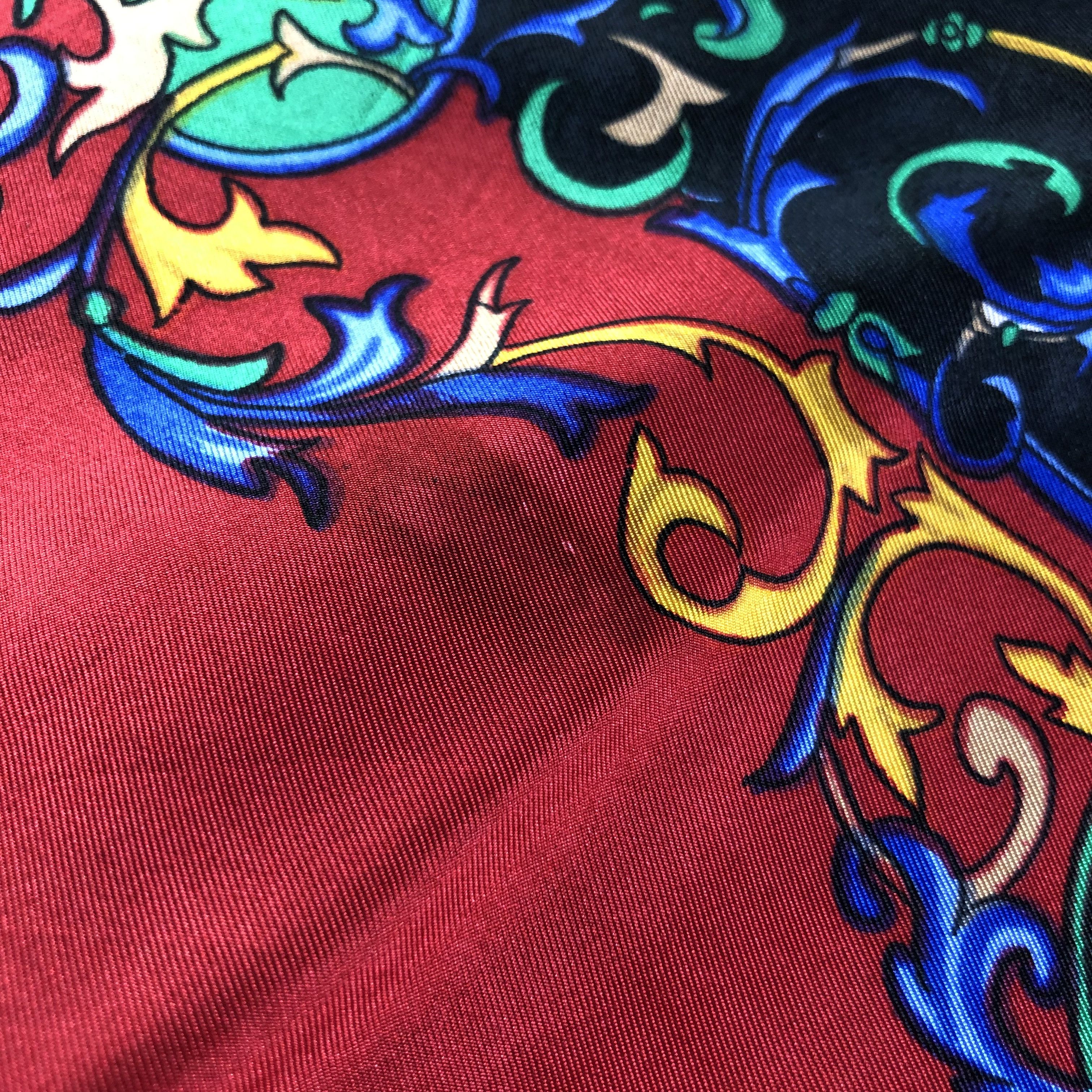 Vintage Luxury Design Hand Rolled Silk Scarf M418 Size ONE SIZE - 8 Thumbnail