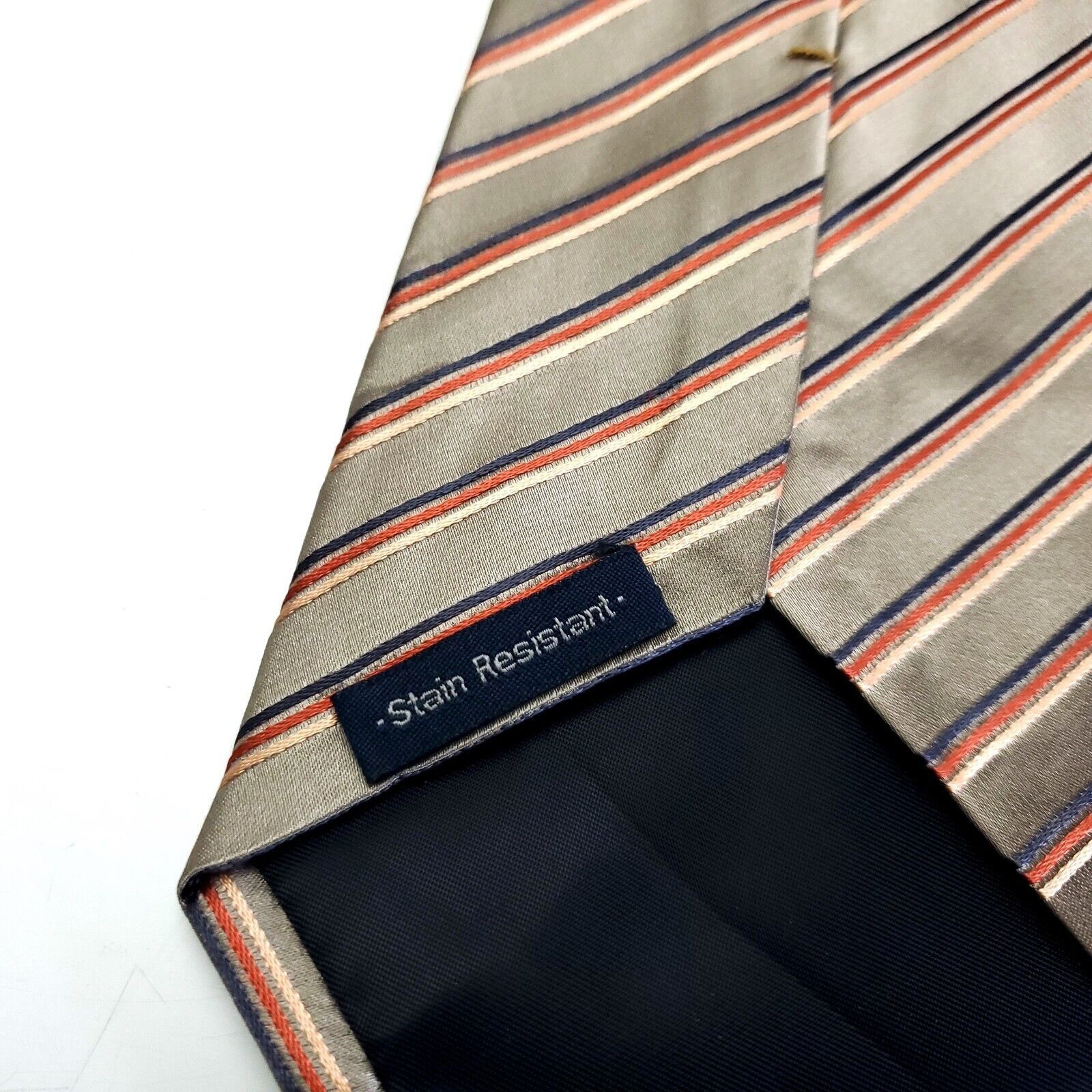 Dockers Dockers Beige Peach Striped Woven Silk Tie Size ONE SIZE - 4 Thumbnail