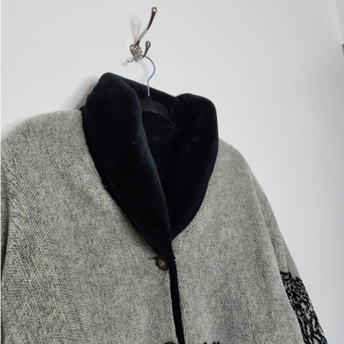 Vintage Vintage Reversible Fleece Jacket Trees Nature Sky Grandma Size S / US 4 / IT 40 - 3 Thumbnail