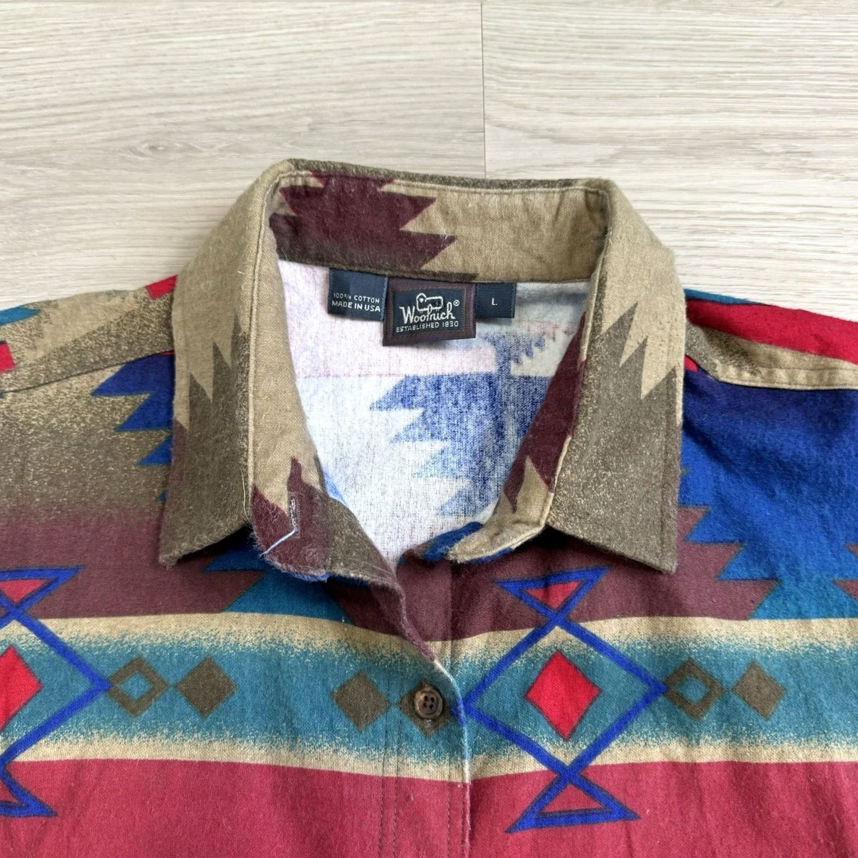 Vintage VINTAGE Woolrich Shirt L Aztec 90s Navajo Made In USA Button Size Size US L / EU 52-54 / 3 - 4 Thumbnail
