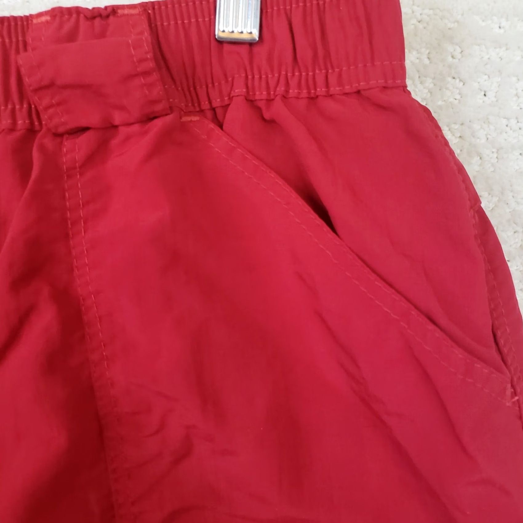 Vintage AFTCO Men’s Cargo Shorts Red 38x8 Casual Flat Front Stretch Waist Nylon UV Quick Dry Pockets Embroidered Logo Size US 38 / EU 54 - 5 Thumbnail