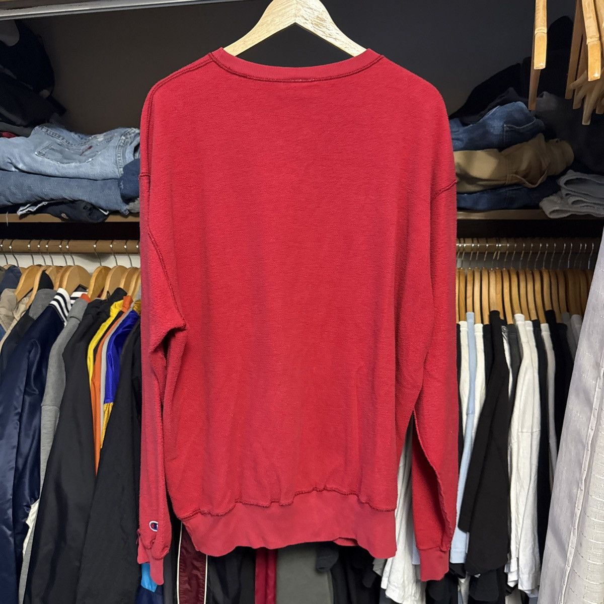 Champion VINTAGE Champion Mens 2XL Inside Out Fleece Crewneck 90s Y2K Size US XXL / EU 58 / 5 - 4 Thumbnail