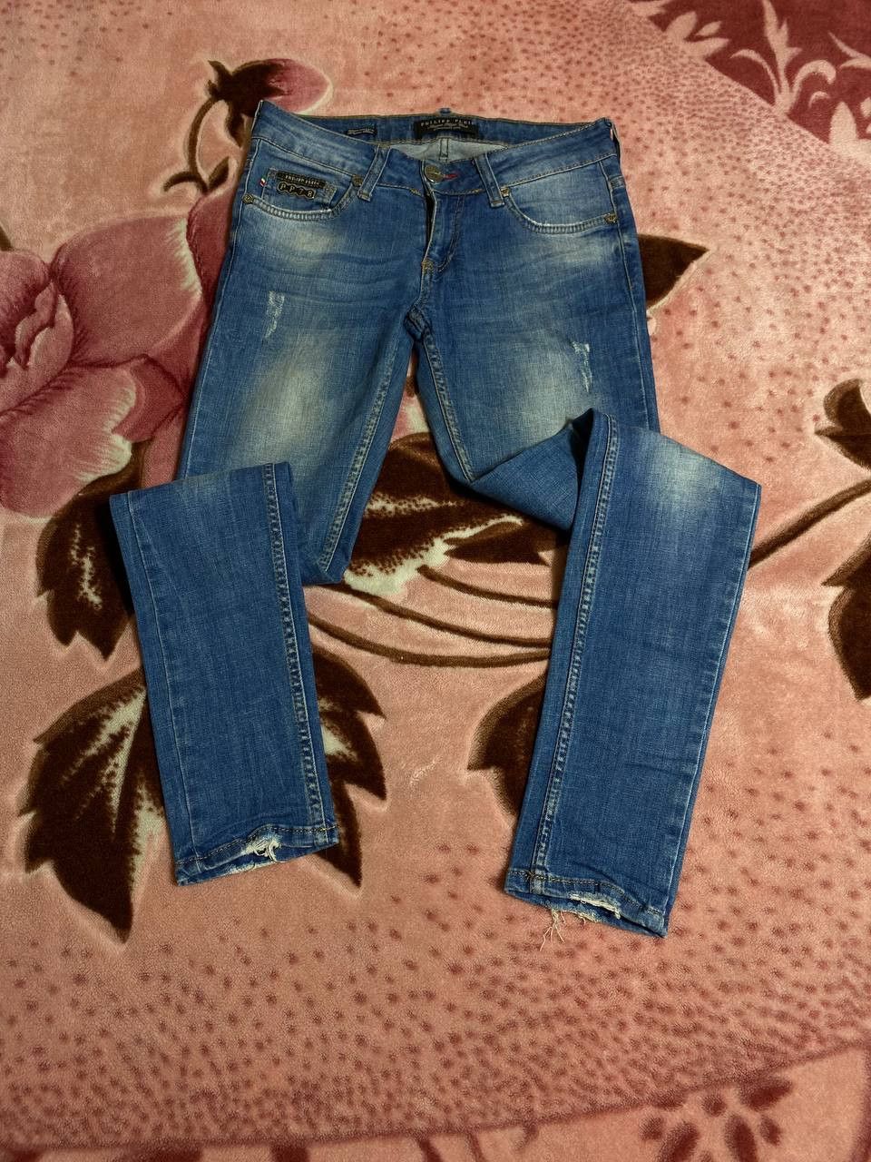 Philipp Plein Philipp Plein Design FW14 Distressed Denim Army Blue Jeans Size US 26 / EU 42 - 10 Thumbnail