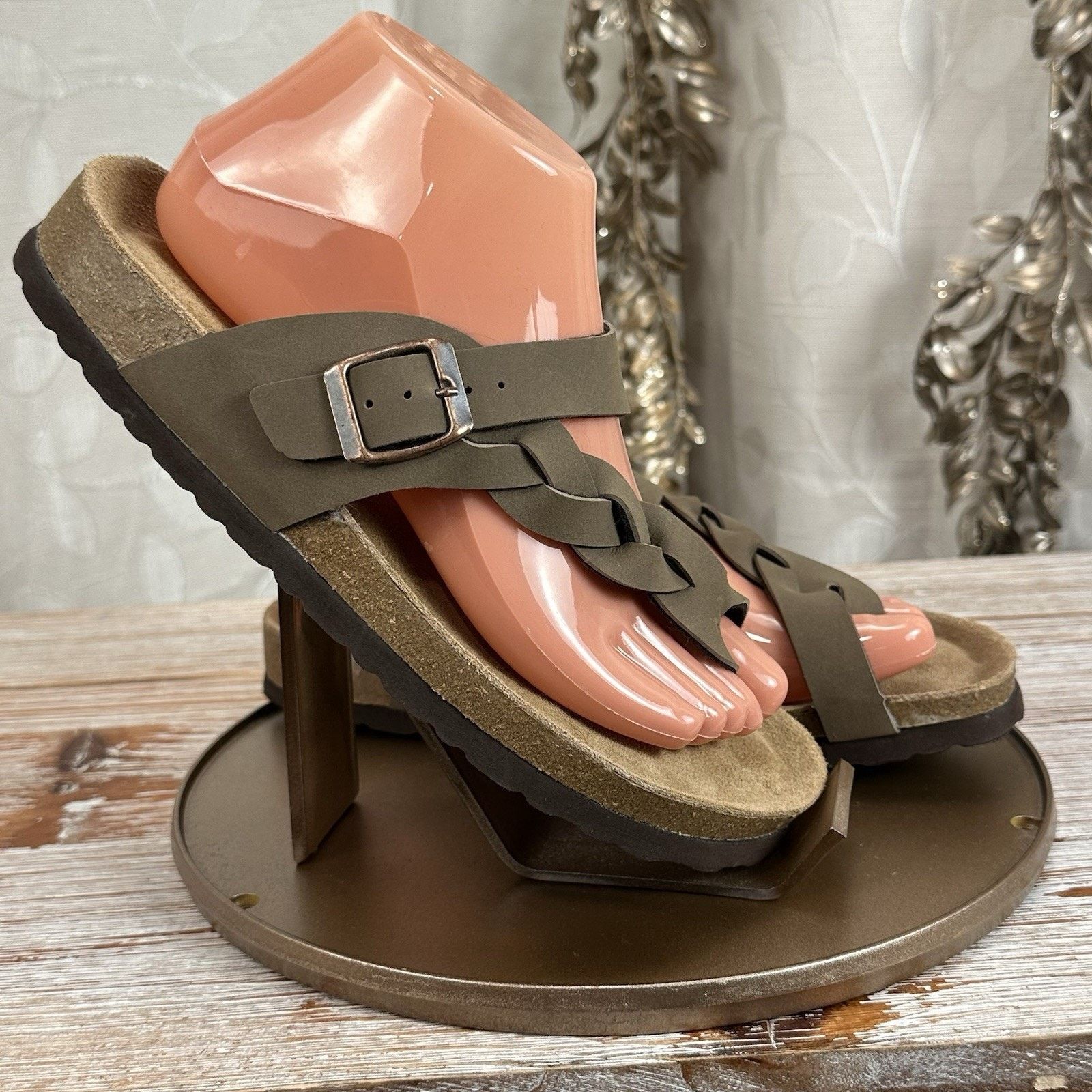 Other Cushionaire Libby Taupe Braided Slip-On Sandals Women’s 8M Size US 8 / IT 38 - 4 Thumbnail