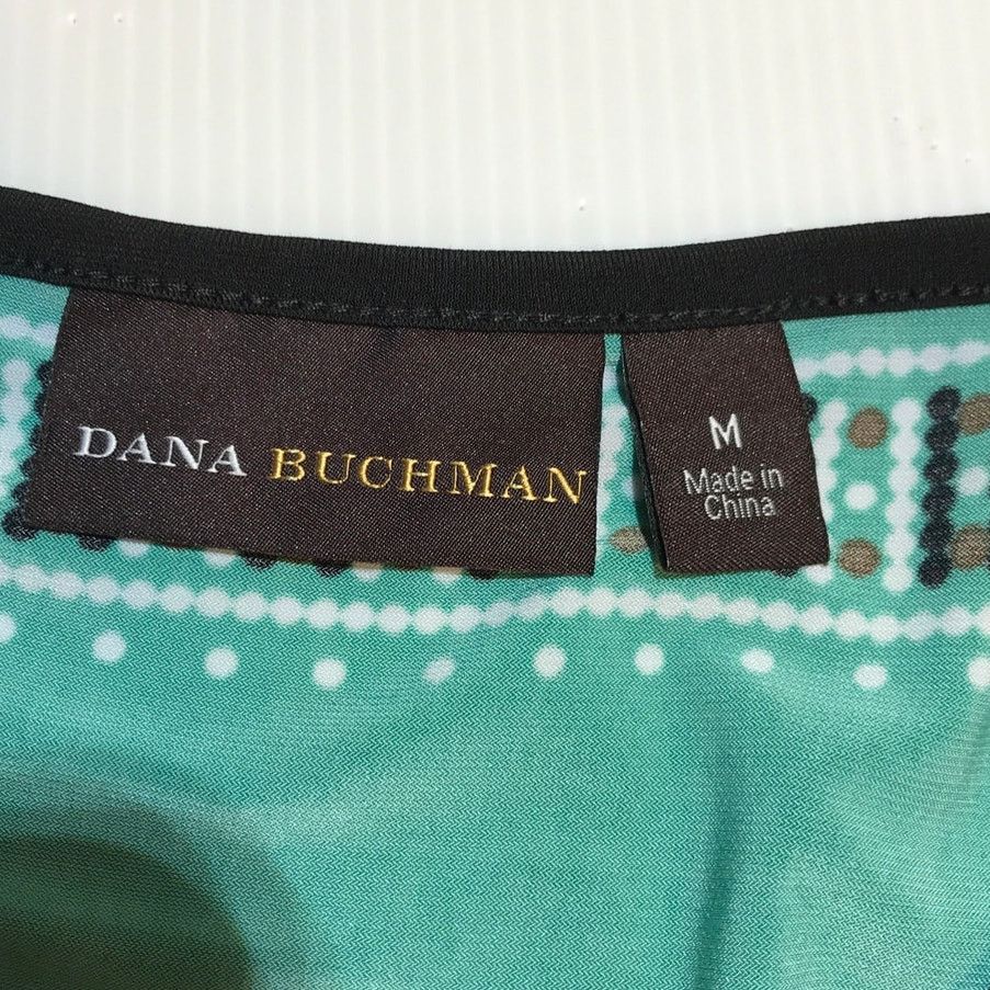 Other Dana Buchman Teal Geometric V-Neck Kaftan Tunic Blouse M Size M / US 6-8 / IT 42-44 - 3 Thumbnail