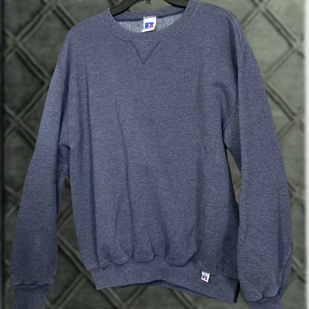 Vintage VINTAGE Russel Crewneck Sweater Dark Gray Heathered 90s Y2K Medium M Unisex Adults Pullover Crew Neck Size US M / EU 48-50 / 2 - 1 Thumbnail