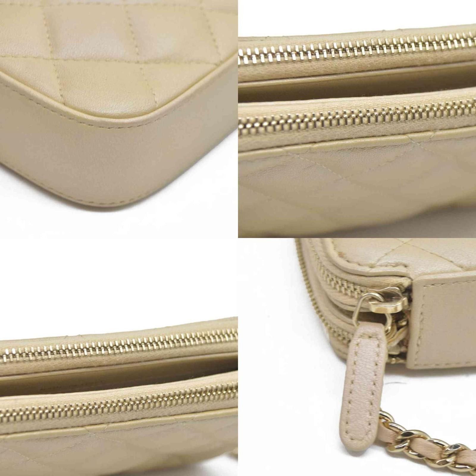 Chanel Chanel Canvas Small Rectangular Leather Chain Clutch Beige Size ONE SIZE - 4 Thumbnail