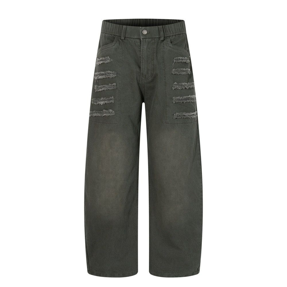 Jean Men's retro punk destroyed distressed washed casual trousers Size US 32 / EU 48 - 1 Thumbnail