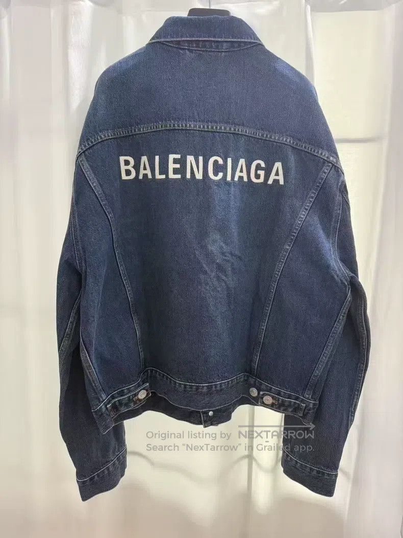 Balenciaga Balenciaga Raw Denim Jacket with Embroidery Front and Back Size US M / EU 48-50 / 2 - 2 Thumbnail