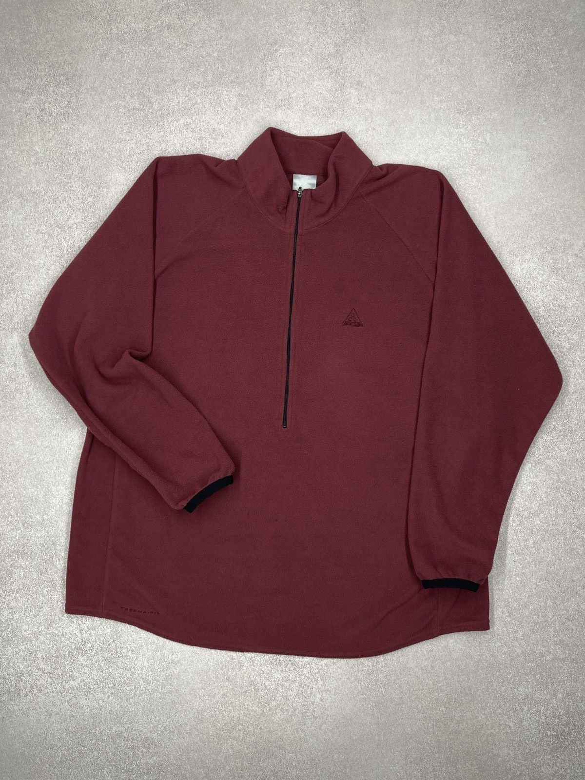 Nike ACG Vintage Nike ACG Therma-Fit 1/4 Zip Fleece Burgundy Size US XL / EU 56 / 4 - 2 Thumbnail