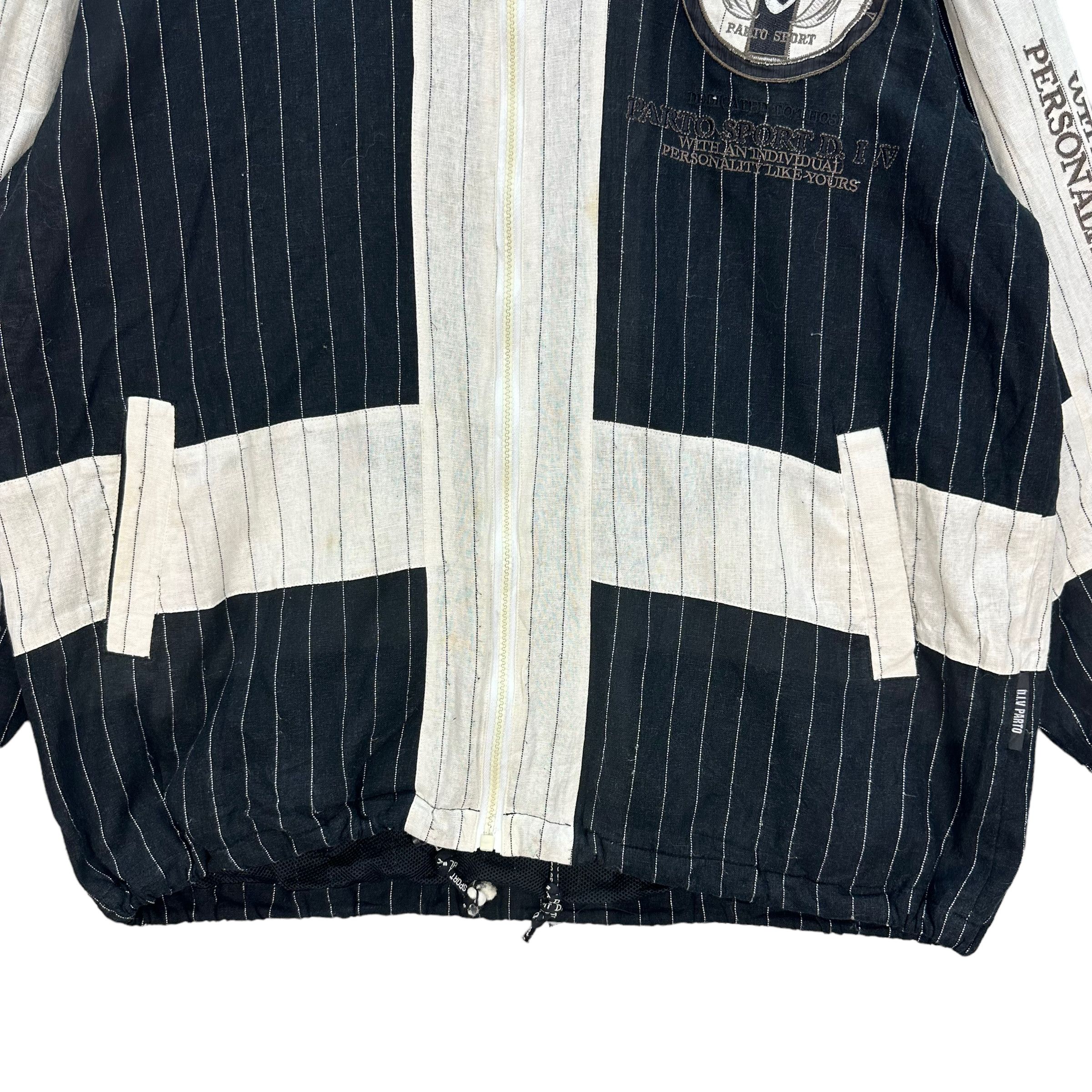 Japanese Brand PARTO SPORT STRIPED BIG LOGO JACKET #7815-179 Size US L / EU 52-54 / 3 - 4 Thumbnail
