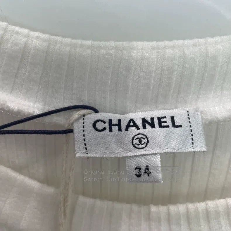 Chanel Chanel White anchor riveted round-neck short-sleeved knitt Size XXS / US 00 / IT 34 - 5 Thumbnail