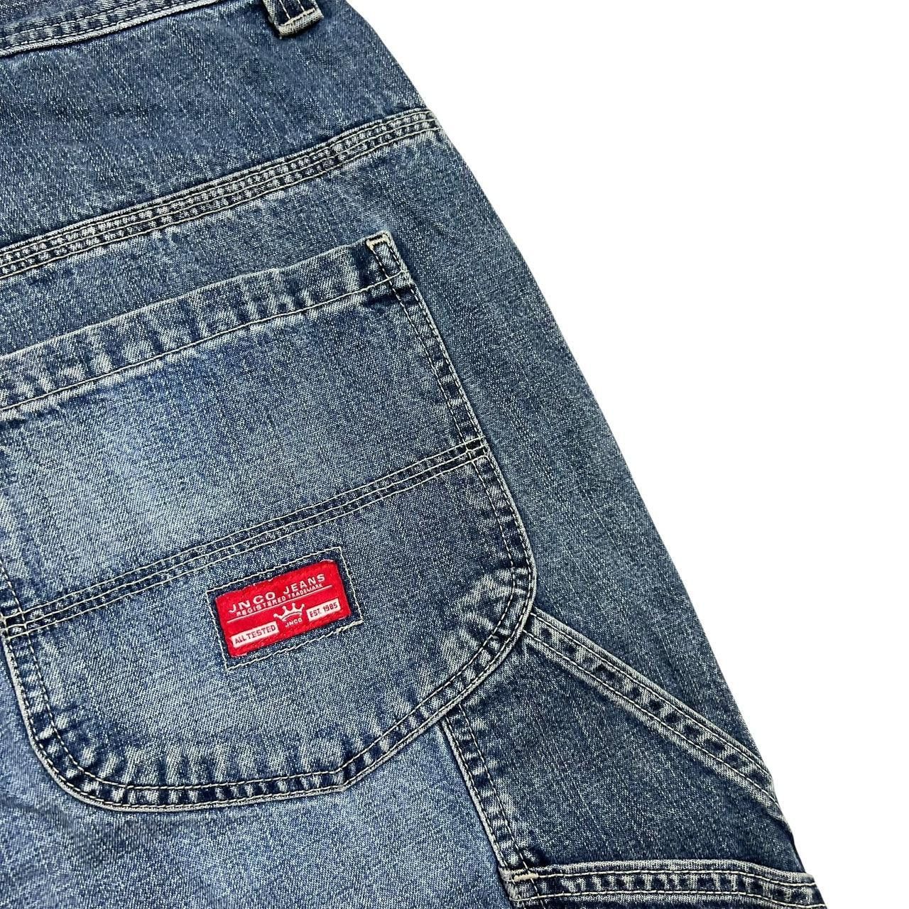JNCO Vintage Jnco Red Crown Carpenter Denim Shorts Jorts Waist 34 Size US 34 / EU 50 - 4 Thumbnail