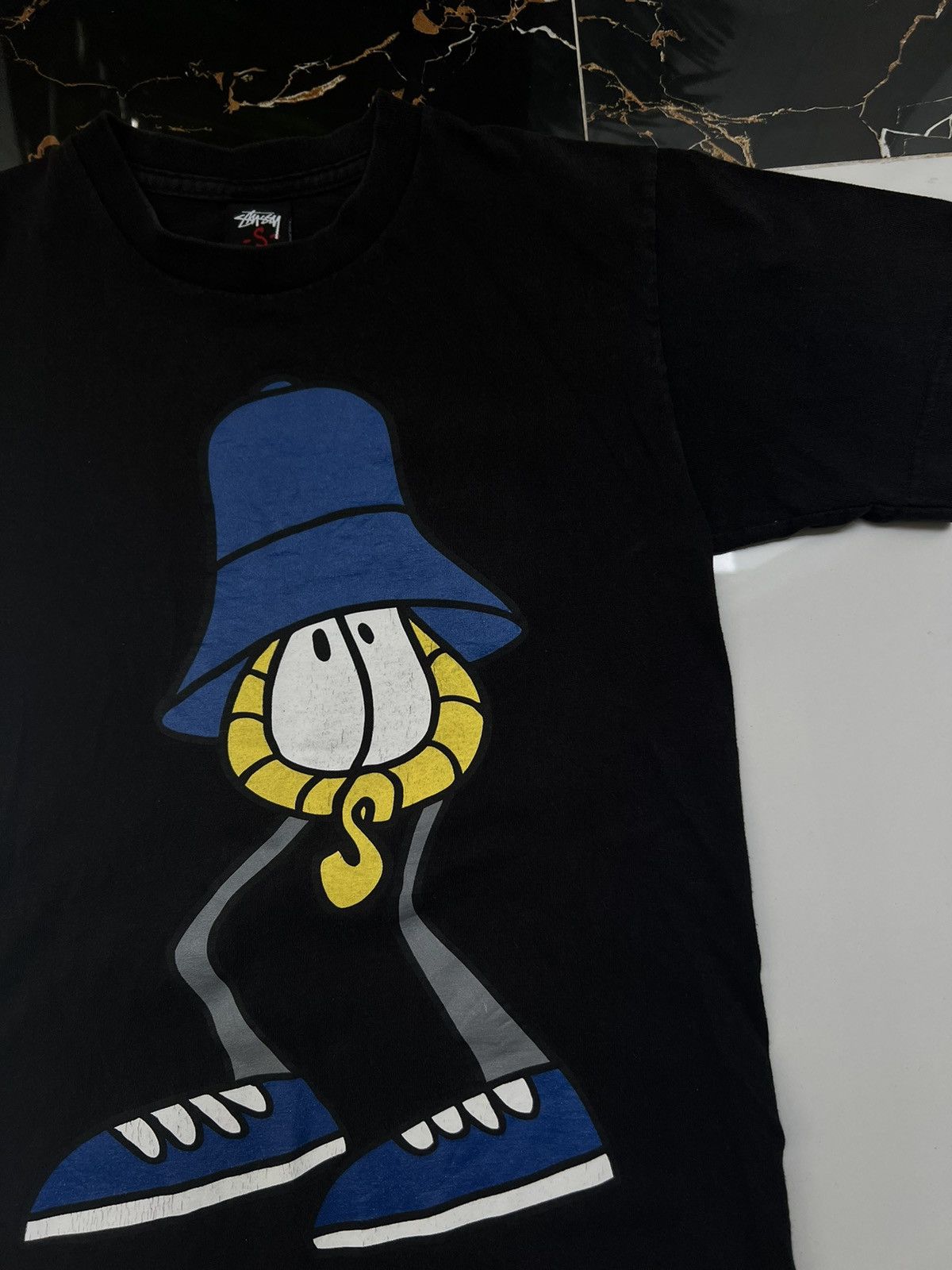 Stussy × Vintage 90’s STUSSY REAS RARE Y2K CAP GUY TEE RETRO Size US S / EU 44-46 / 1 - 2 Thumbnail