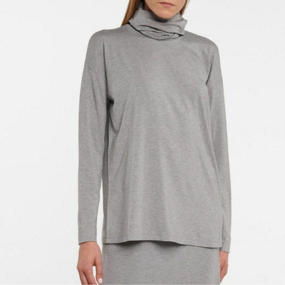 Max Mara NWT New $195 Max Mara Leisure Antony Polo Grey Turtleneck T Size M / US 6-8 / IT 42-44 - 1 Thumbnail