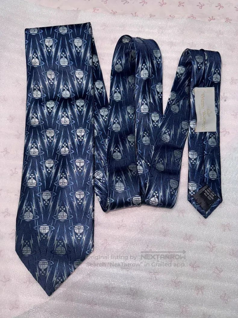 Other Vivienne Westwood Rare Blue Lightning and Saturn Logo Tie Size ONE SIZE - 5 Thumbnail