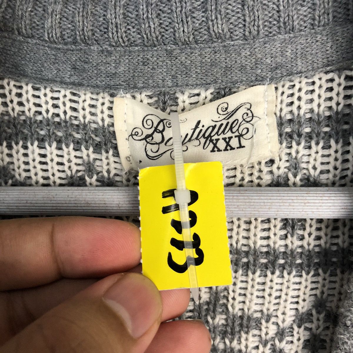 Homespun Knitwear × Japanese Brand Boutique Grey art design cardigan Knitwear #A223 Size US L / EU 52-54 / 3 - 9 Thumbnail