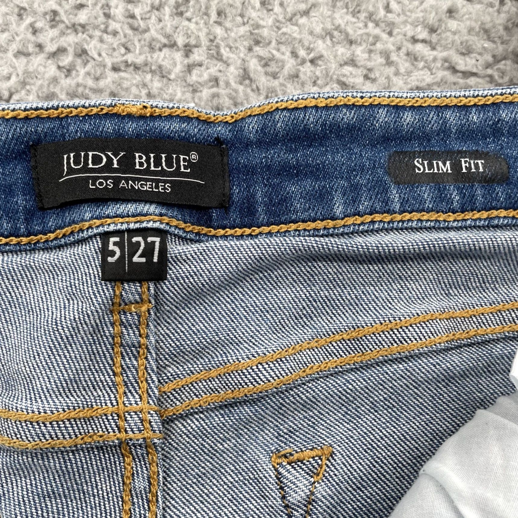 Vintage Judy Blue Jeans Women's 28* Slim Fit Mid Rise 90's Grunge Preppy Indie Denim Blue Jeans - Regular Size 28 Size 28" / US 6 / IT 42 - 7 Thumbnail