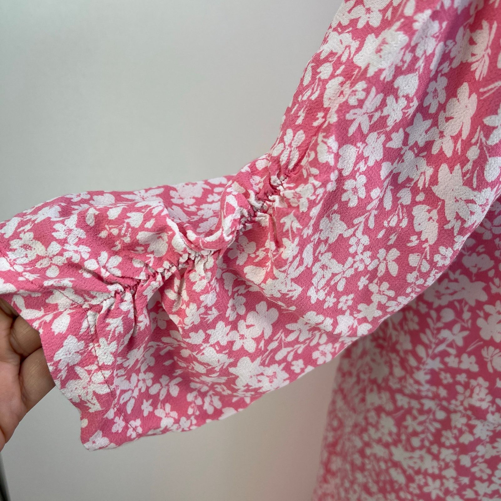 Other Olivia Bonas Two Tone Ditsy Floral Pink Midi Dress Size XL / US 12-14 / IT 48-50 - 4 Thumbnail