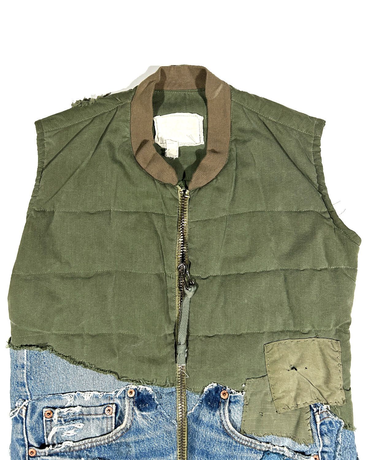 Greg Lauren GREG LAUREN WOMEN'S ARMY / DENIM SPLIT VEST Size S / US 4 / IT 40 - 2 Thumbnail
