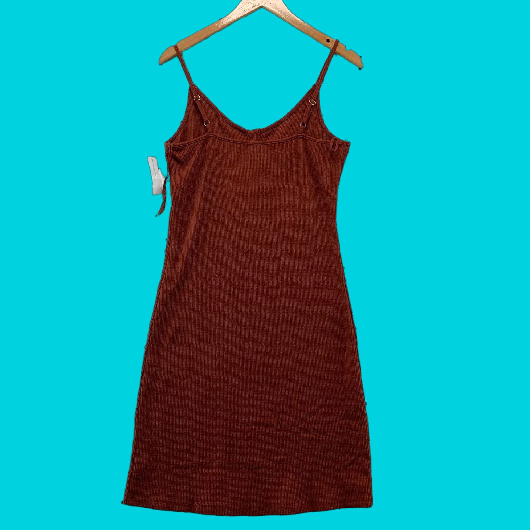 American Eagle Outfitters American Eagle Outfitters Dress Women Large Waffle Knit Bodycon Midi Maroon Size L / US 10 / IT 46 - 1 Thumbnail