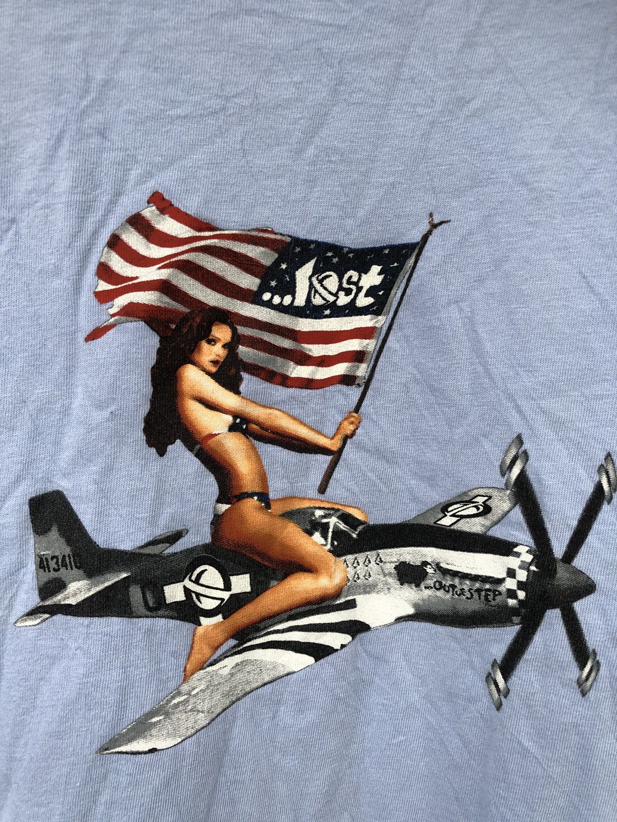 Hysteric Glamour × Vintage 🔥Vintage Y2K🔥RARE Lost Industries Girl Usa Plane Tshirt Size US XL / EU 56 / 4 - 1 Thumbnail