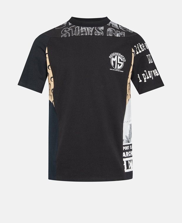 Tシャツ・カットソー MARINE SERRE Men T-shirt Black MTT077ACJER0009 BK99 Buy Marine Serre Logo T-Shirt 'Black' - MTT077 CJER0009 BK99