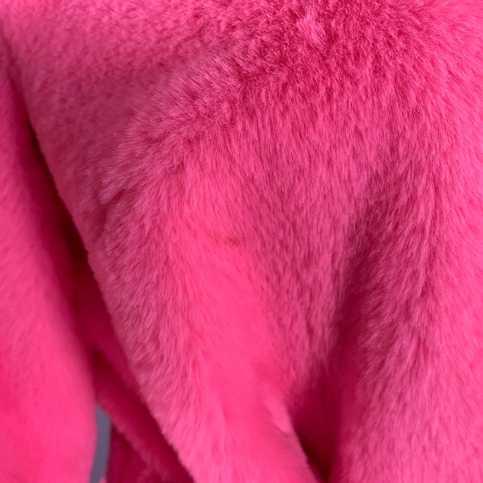 STAND STUDIO STAND STUDIO Size M Pink Faux Fur Belted Coat Size M / US 6-8 / IT 42-44 - 4 Thumbnail