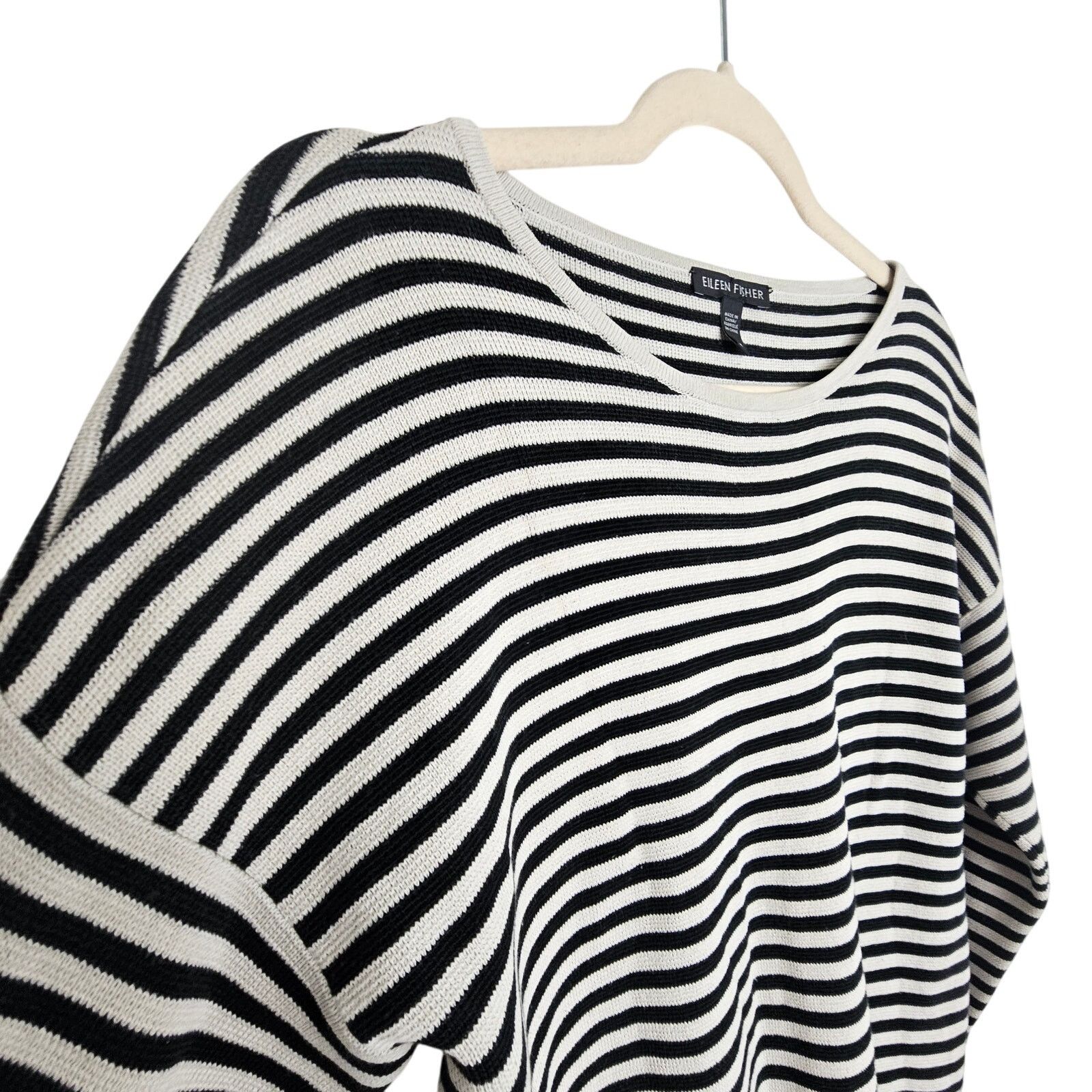 Eileen Fisher Eileen Fisher Womens Striped Sweater Sz S Classic Lagenlook Size S / US 4 / IT 40 - 5 Thumbnail
