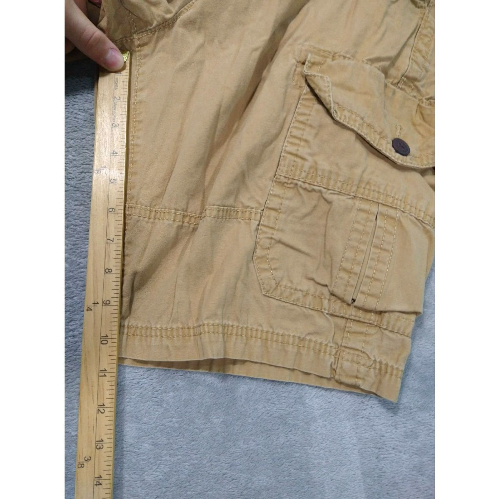 Vintage Urban Pipeline Cargo Shorts Mens 32 Beige Hip Hop Style Utility Baggy Short Pants Size US 32 / EU 48 - 5 Thumbnail