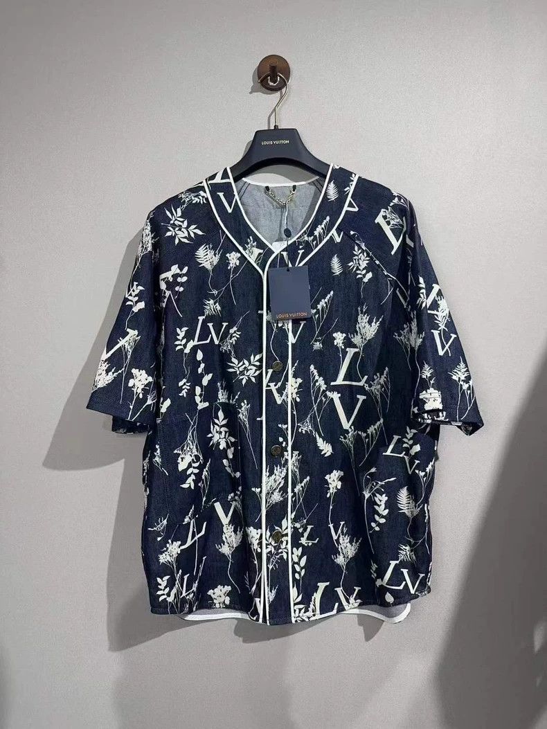 Louis Vuitton Louis Vuitton Wheat Spike Printed Denim Classic Short Slee Size US XL / EU 56 / 4 - 1 Thumbnail
