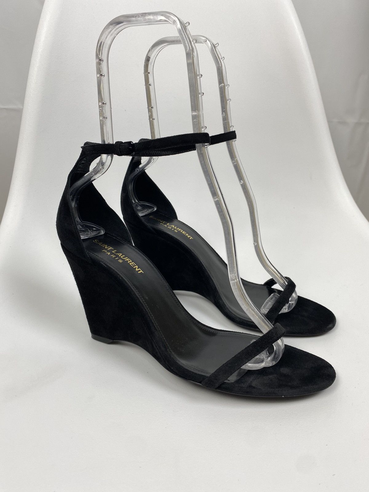 Saint Laurent Paris Saint Laurent Paris Lila Suede Wedges size 39,5 Size US 9.5 / IT 39.5 - 1 Thumbnail