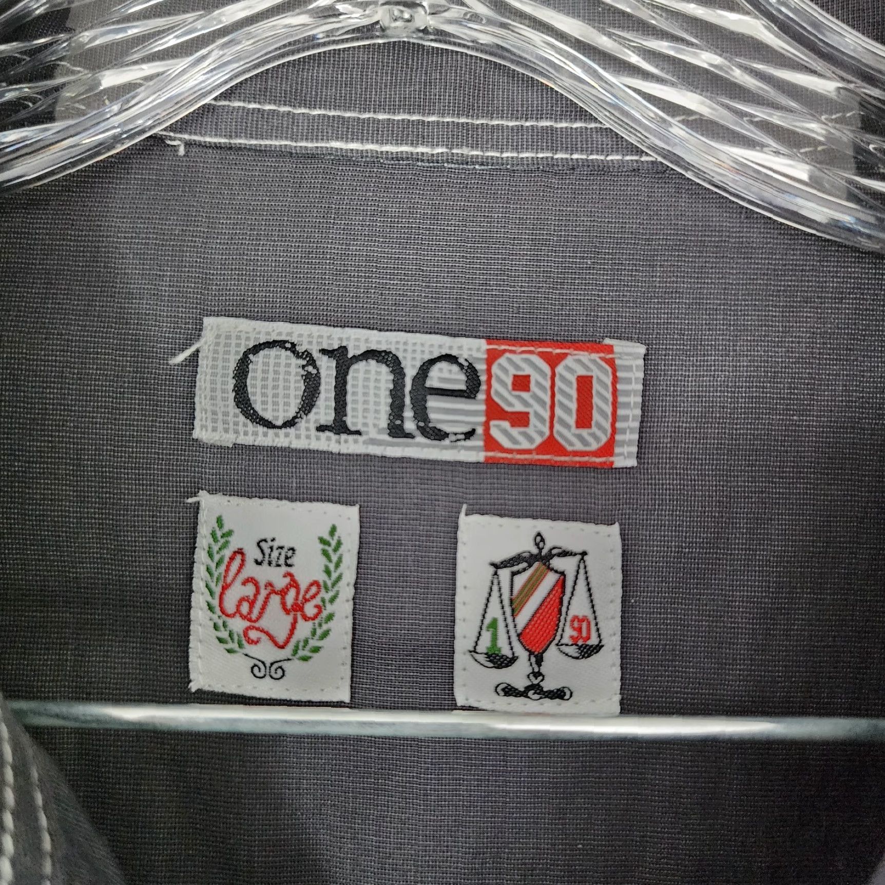 Vintage VINTAGE One 90 Gray Embroidered Long Sleeve Button-Up Shirt Men’s Size L Size US L / EU 52-54 / 3 - 4 Thumbnail